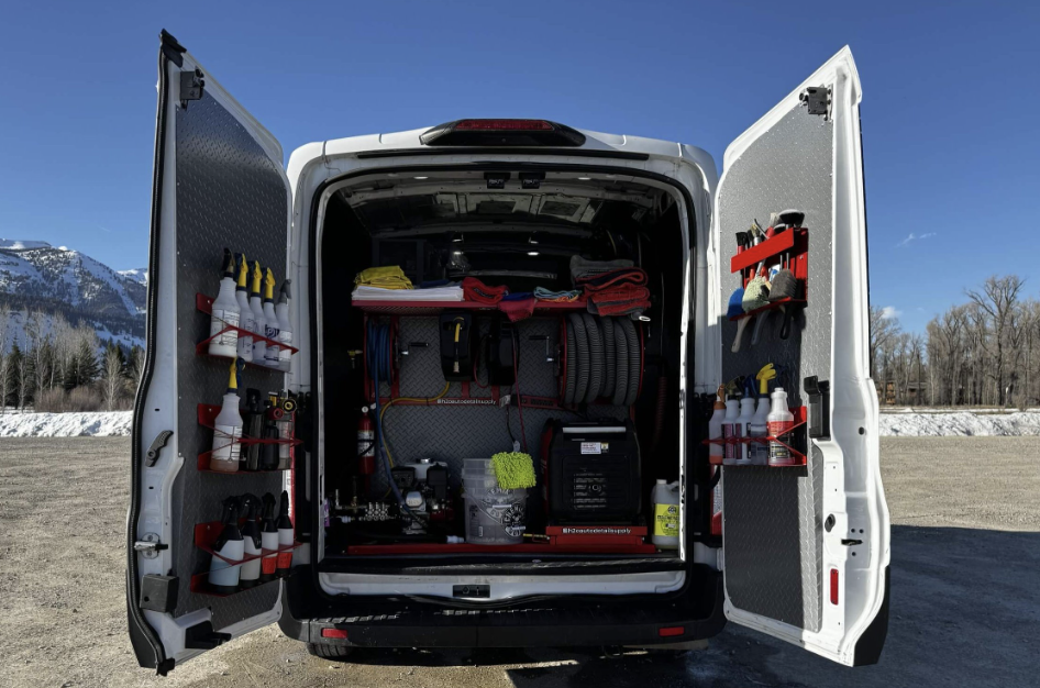 JH Auto Care fully equipped mobile detailing van in Jackson Hole, Wyoming